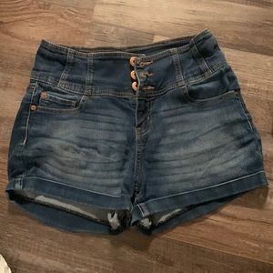 Jean stretch shorts.